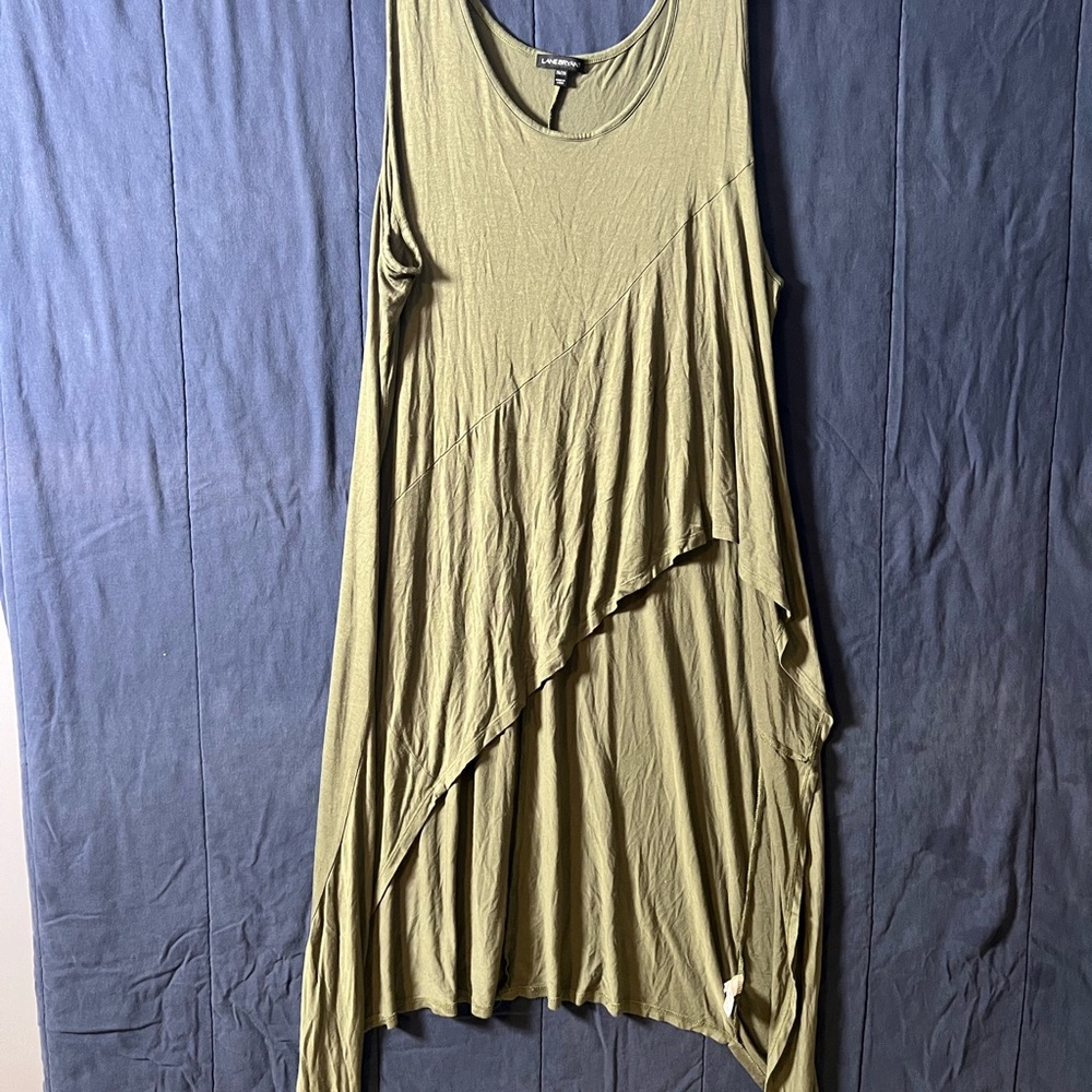 Lane Bryant Asymmetrical Dress in Sage Green